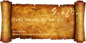 Ivánszky Éva névjegykártya